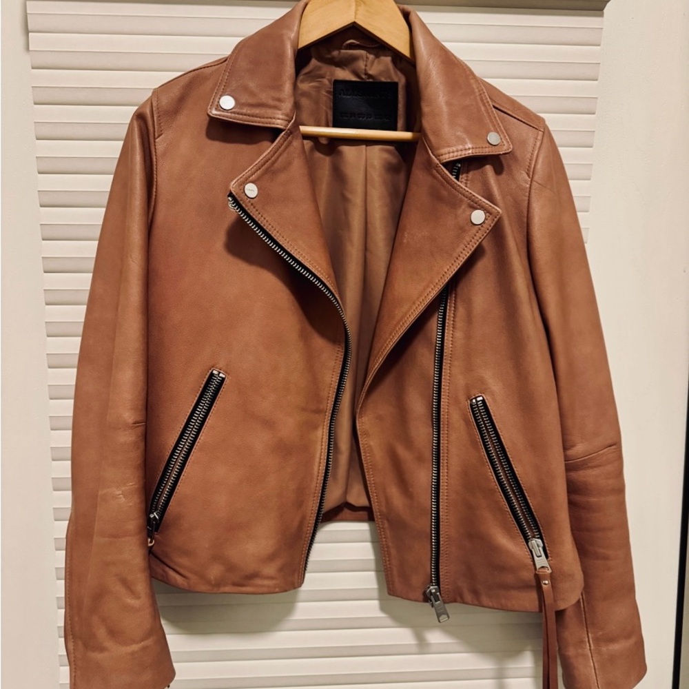AllSaints Blush Moto Jacket – Size US10 / UK 14